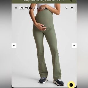 Beyond Yoga Maternity Brown Boot Cut Pants